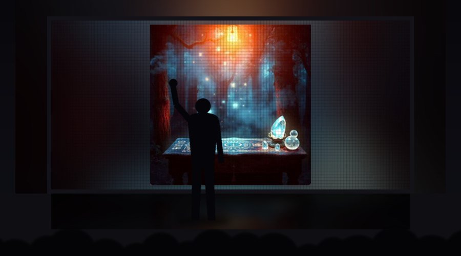 A performer on stage before a crowd, a big LED wall behind them showing the track artwork